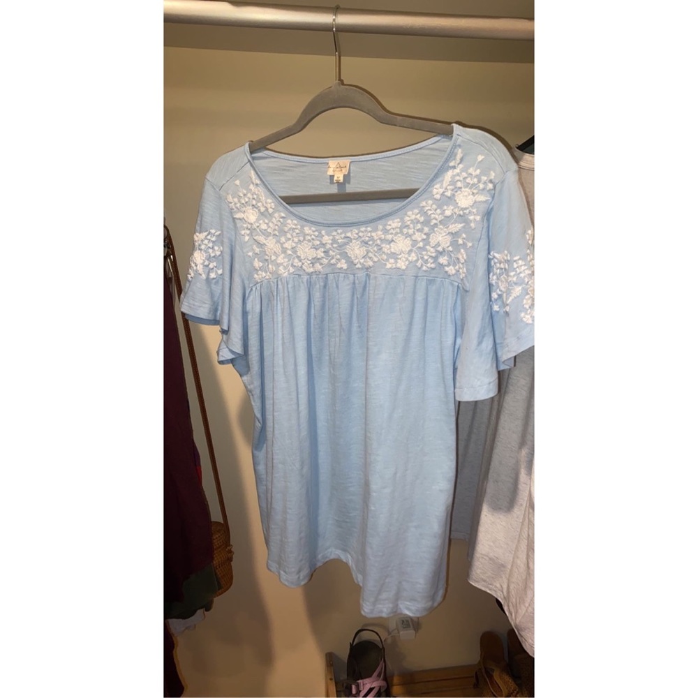 Blue Short Sleeve Top